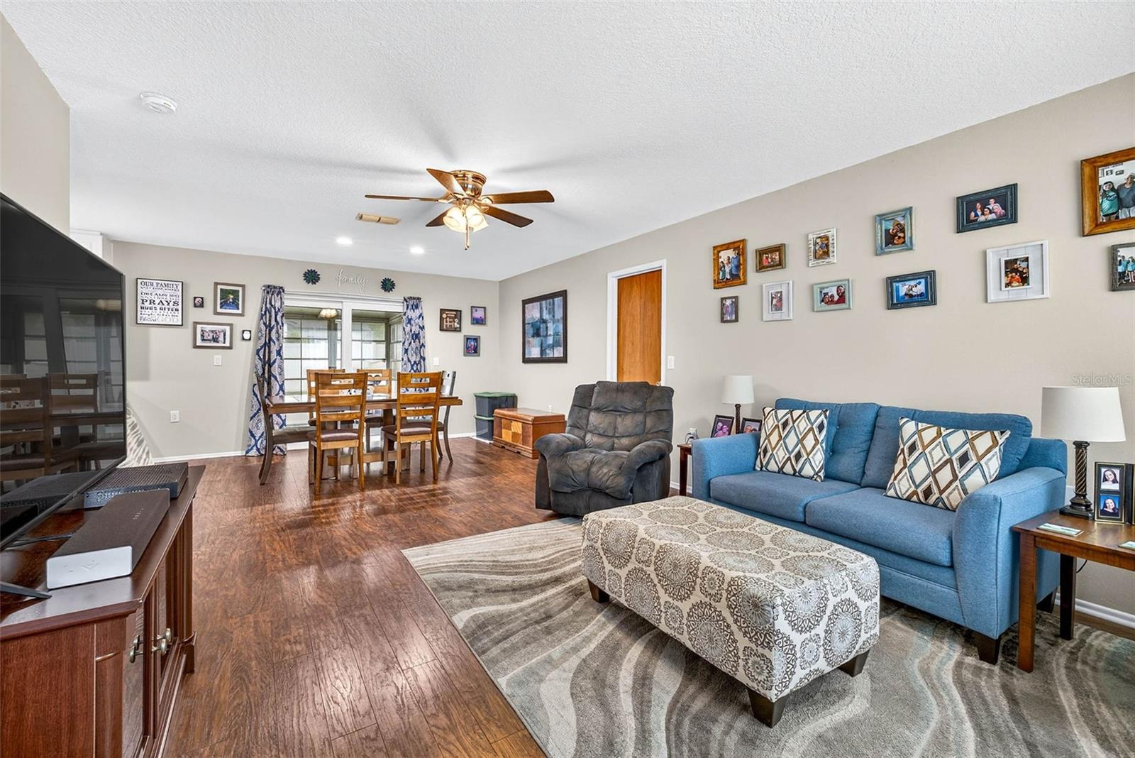 Family room & dining room