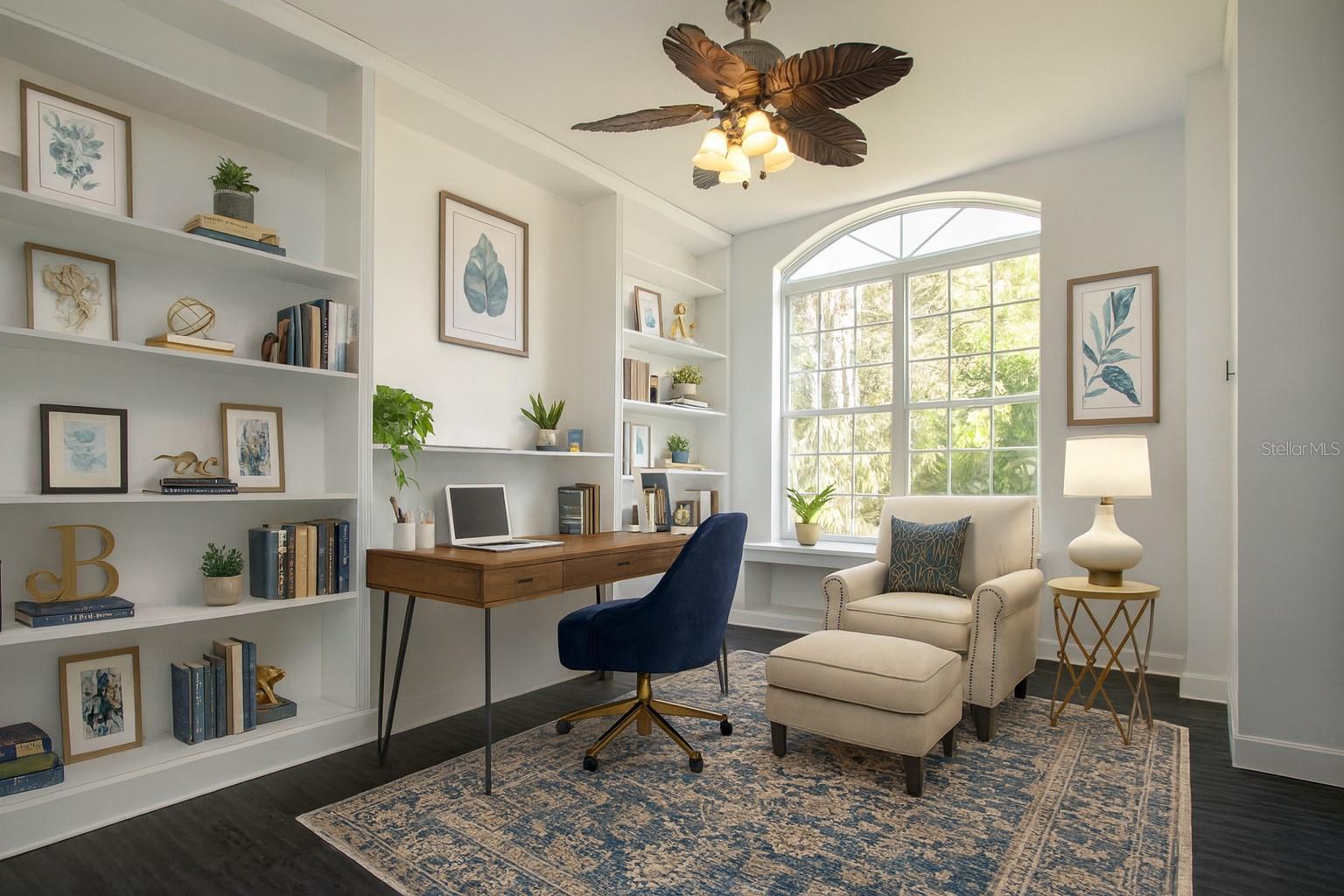 STAGED VIEW OF THE DEN/STUDY