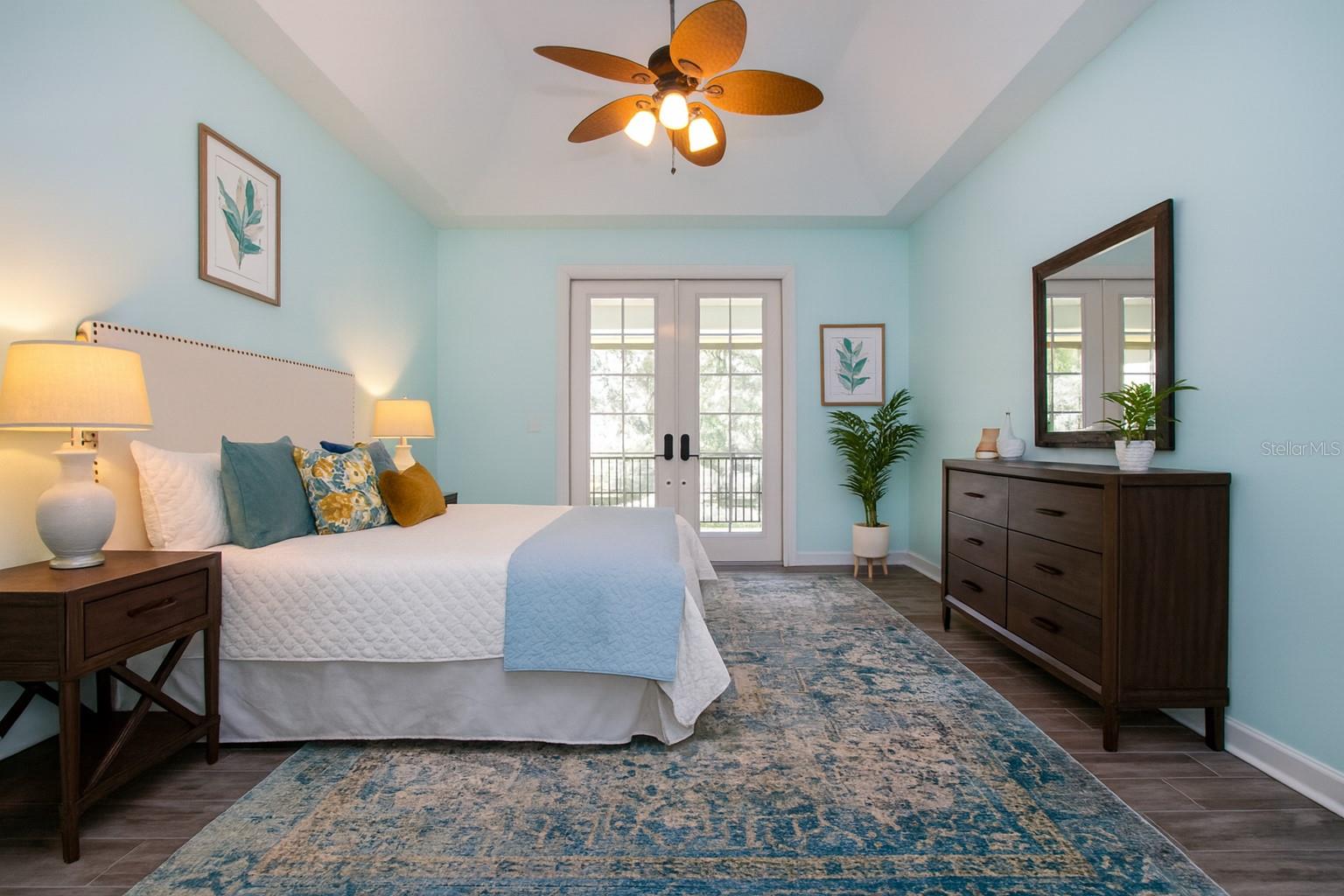 STAGED VIEW OF PRIMARY BEDROOM