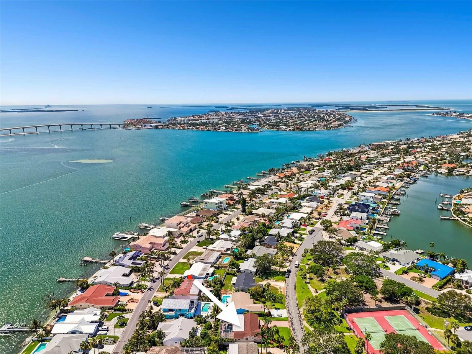 Views of beautiful Boca Ciega Bay and the property in front of the park