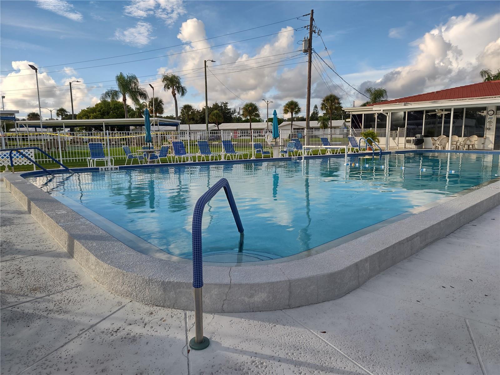 The pool area is also a great place to meet and greet neighbors, mingle and socialize.