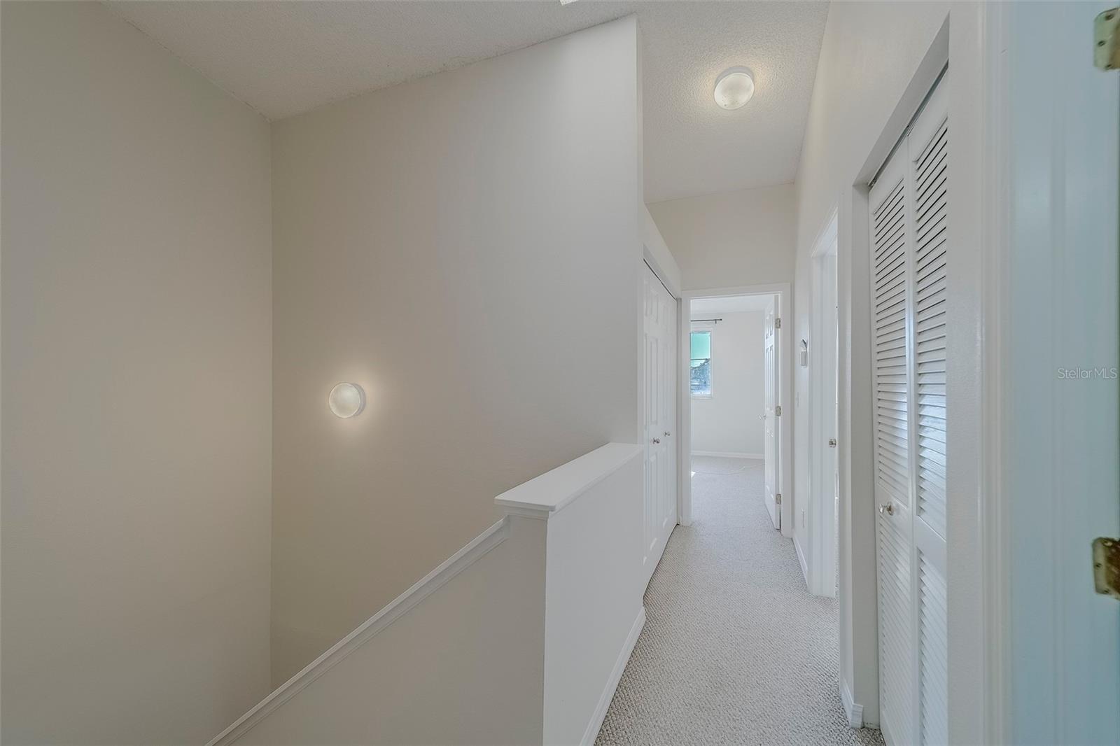 Upstairs Hallway with laundry closet