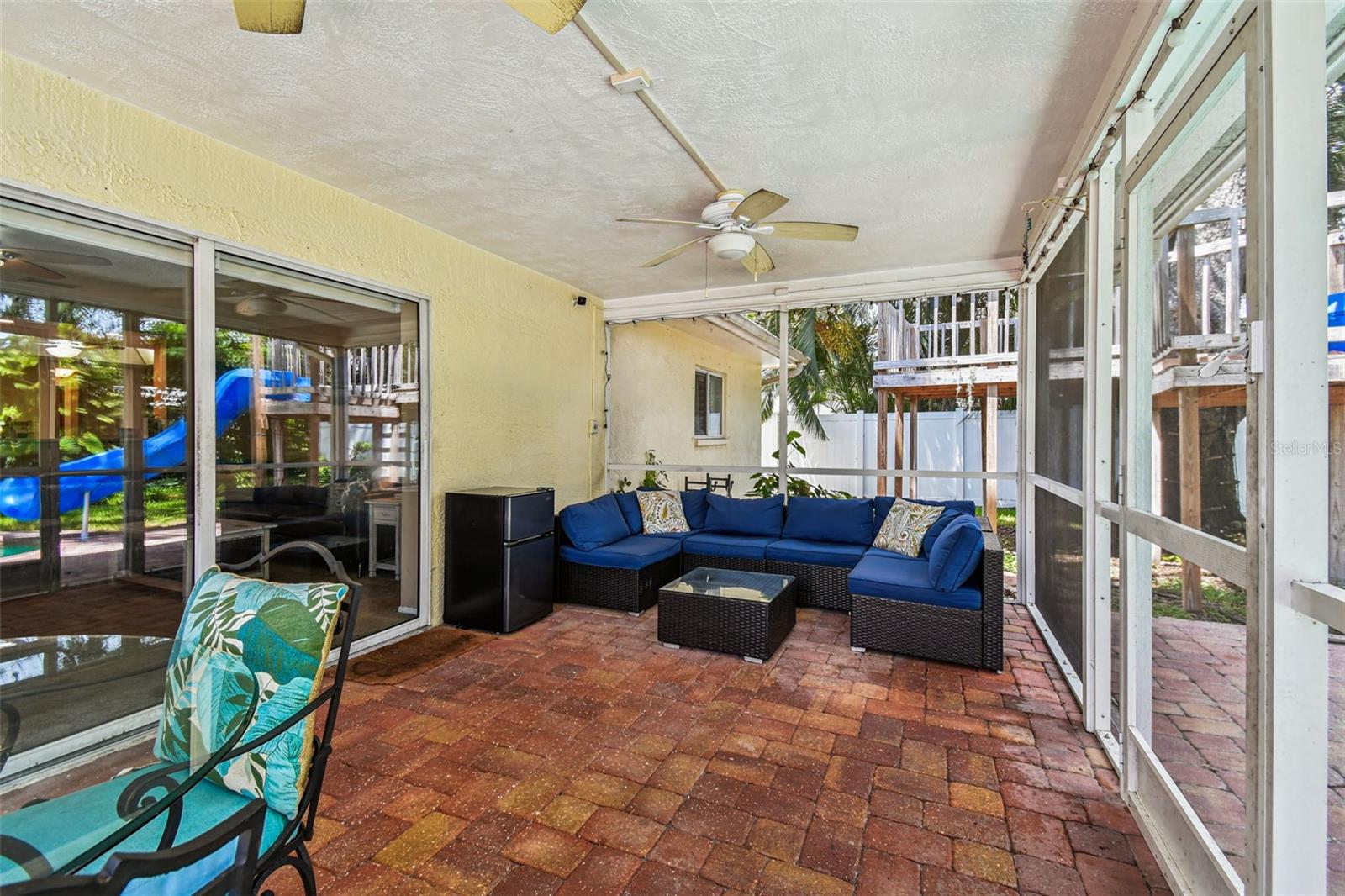 Enclosed patio off the living room