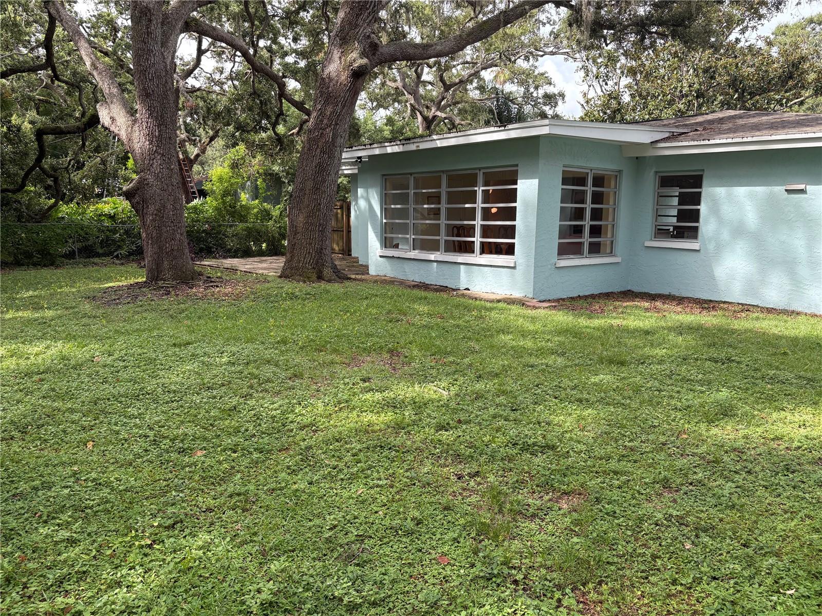 Large private back yard.
