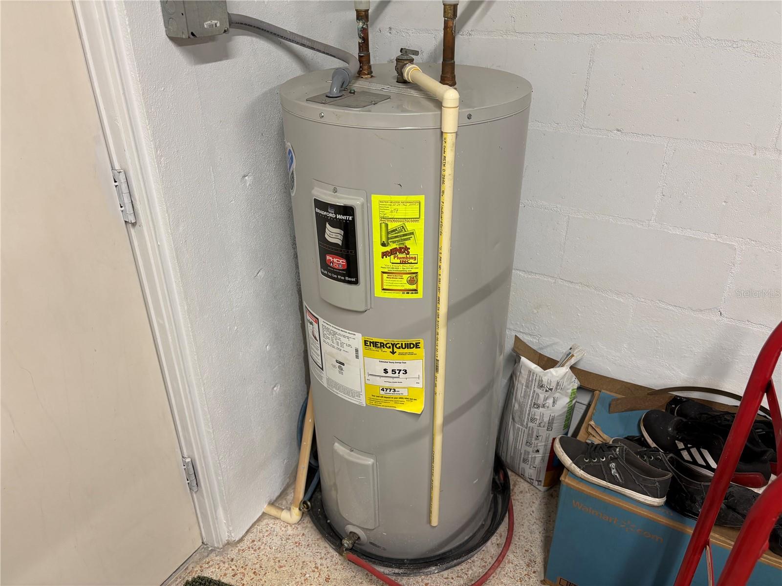 Newer hot water heater.