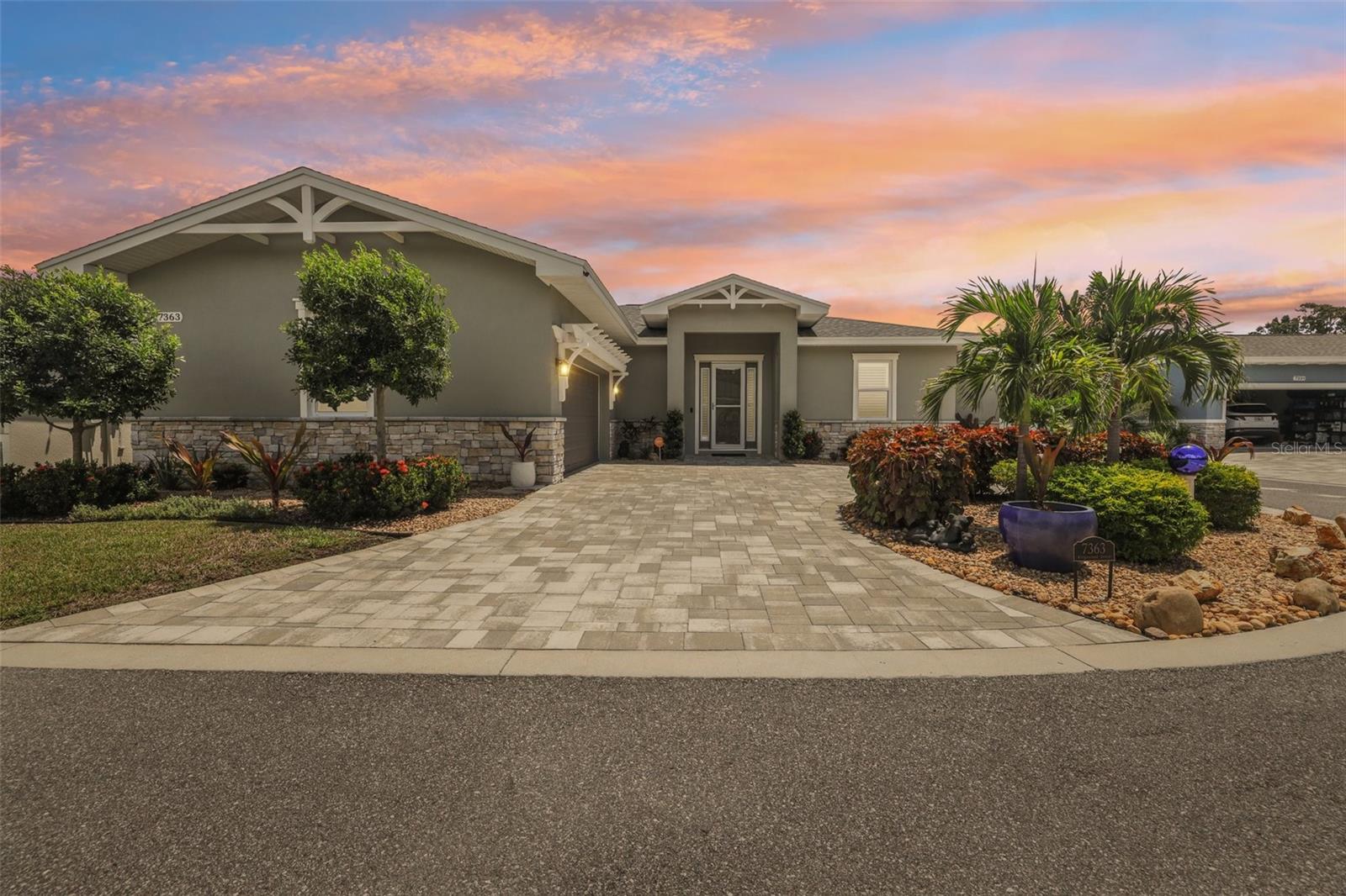 Front entry with circle driveway
