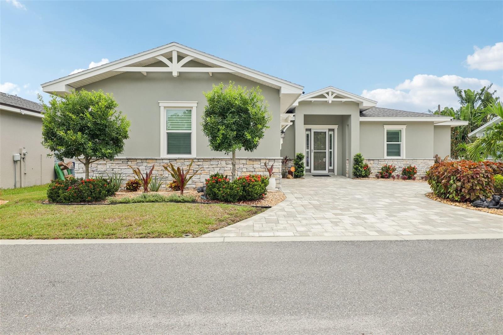 Front entry with circle driveway