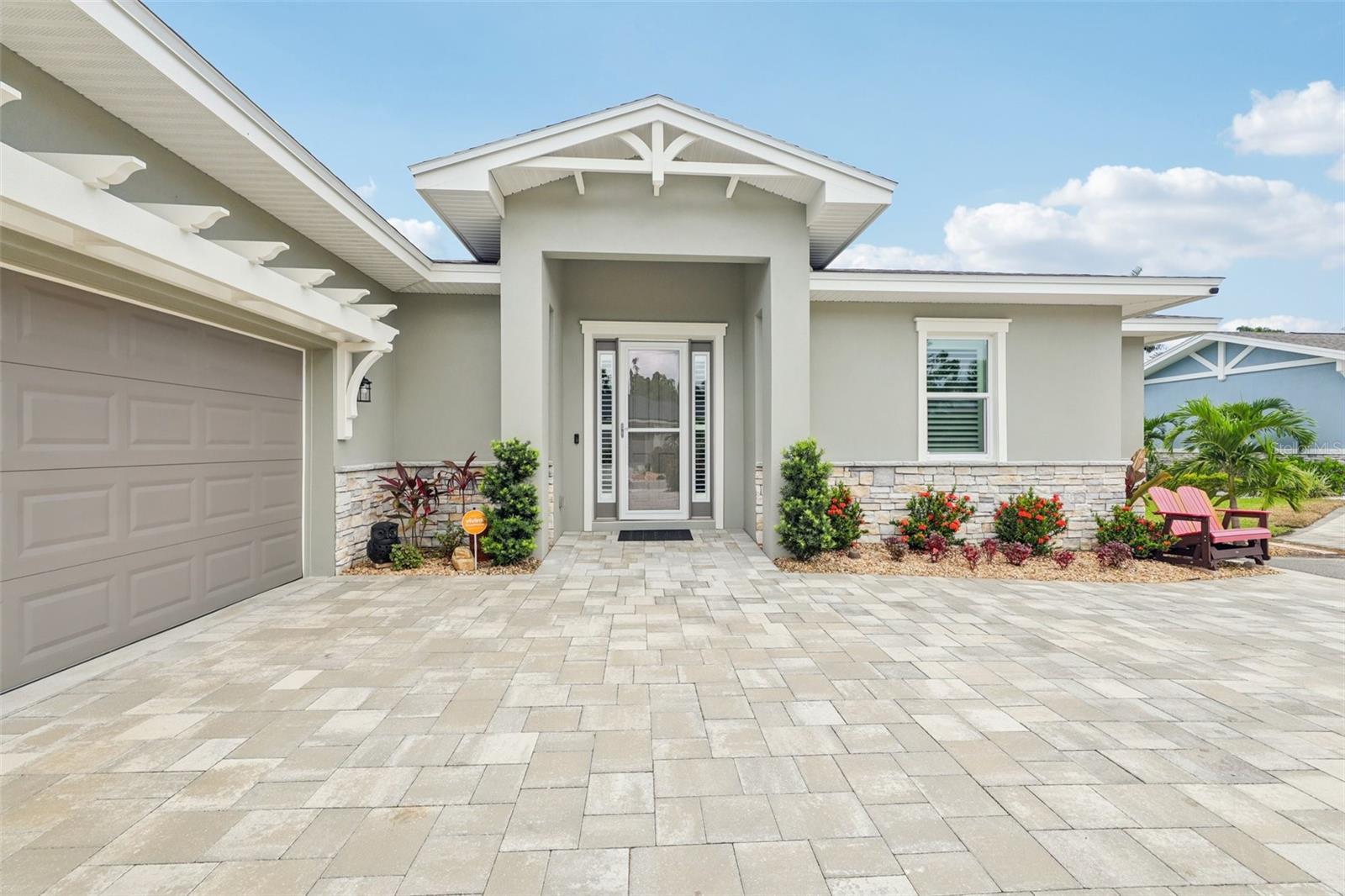 Front entry with circle driveway