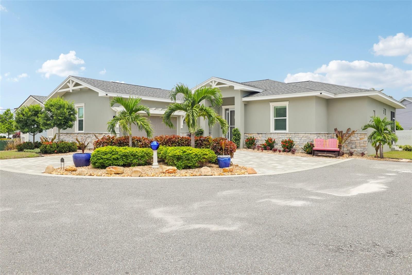 Front entry with circle driveway