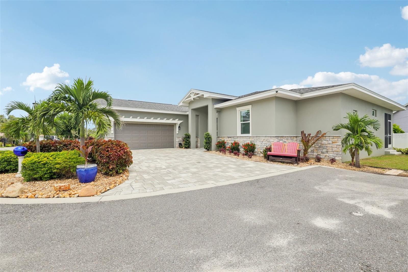 Front entry with circle driveway
