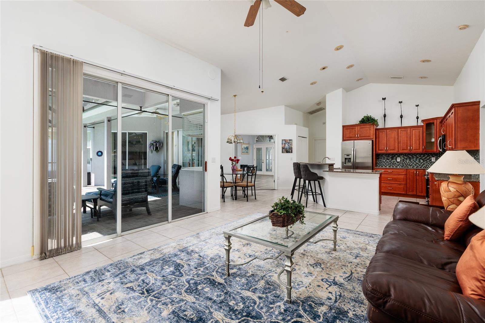 Family Room opens to pool/lanai