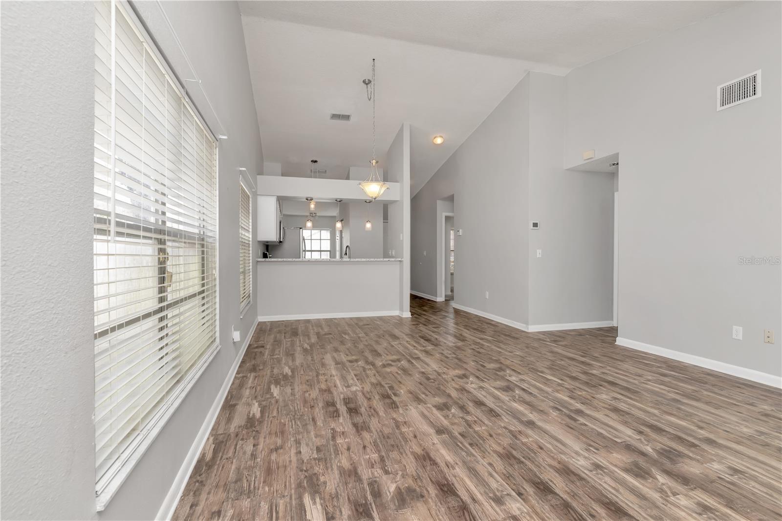 Updated floors and wide open floor plan