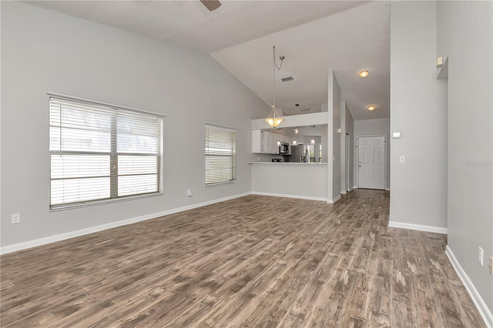Updated floors and wide open floor plan