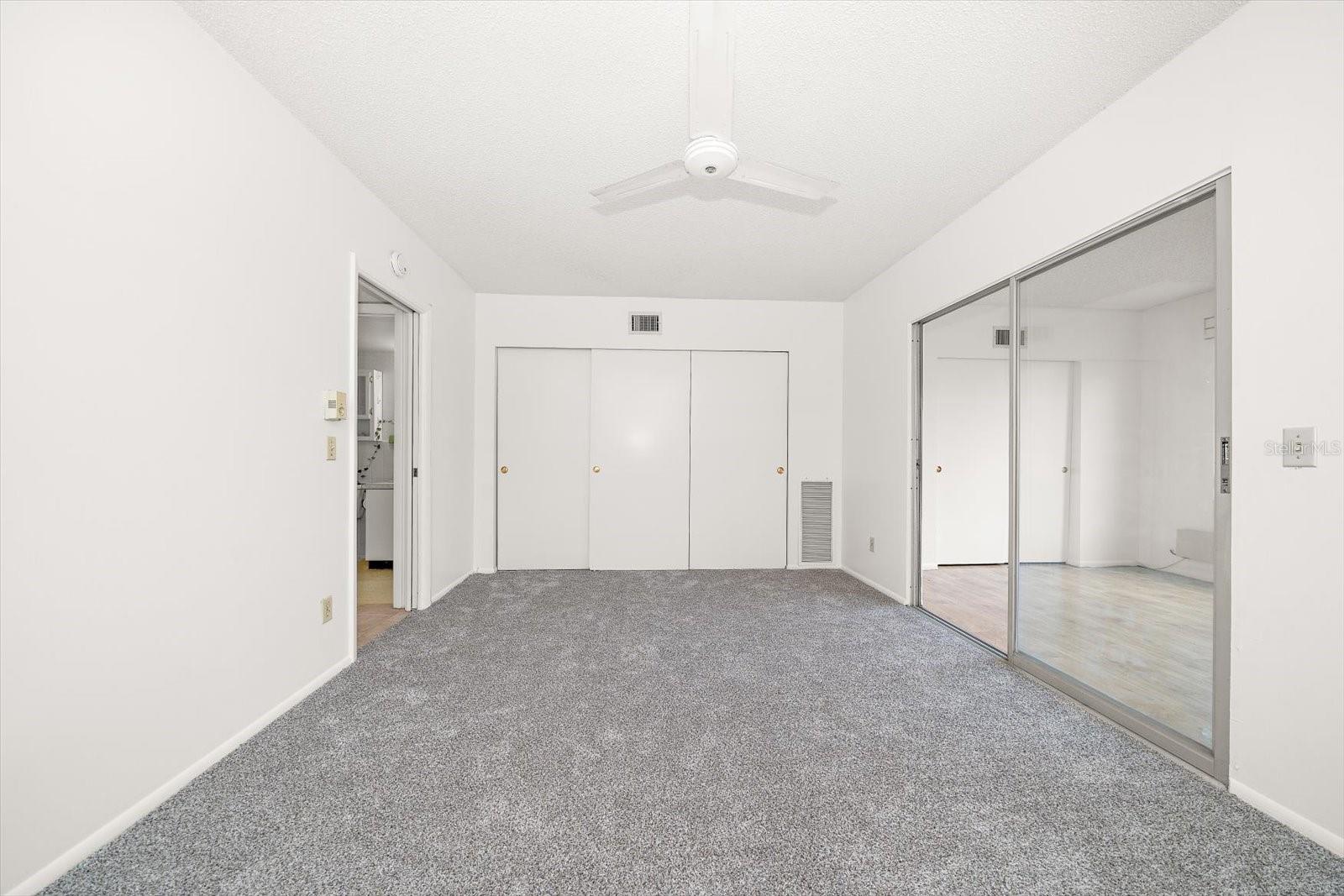 Large bedroom with triple sized closet.