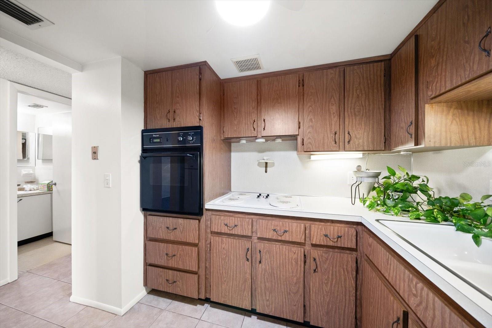 Generous of counter space and an electric cooktop!