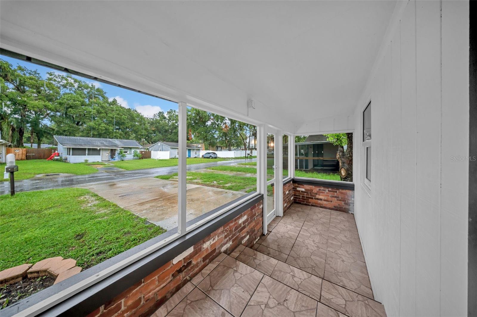 Screened front porch