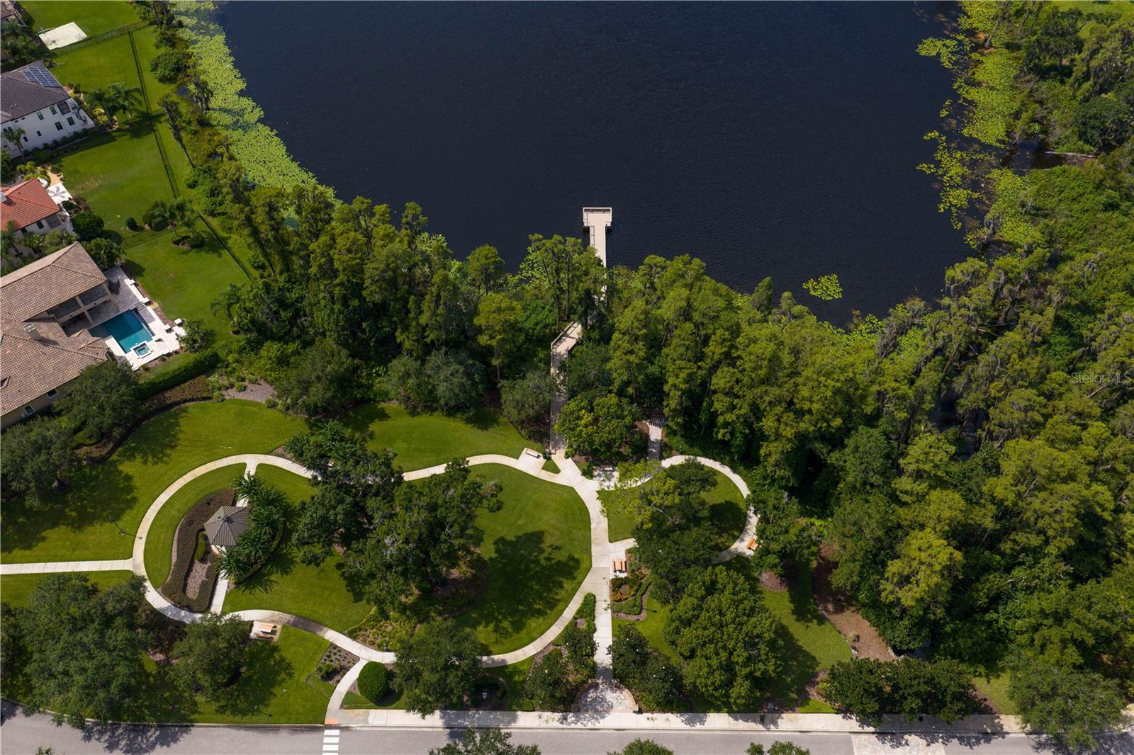 Community Park and dock and boardwalk to Lake Merry Water