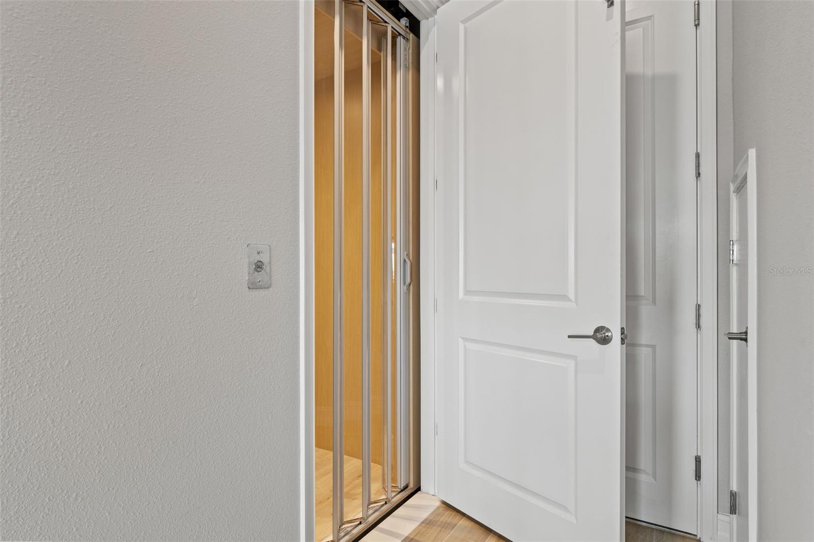 Downstairs elevator shaft