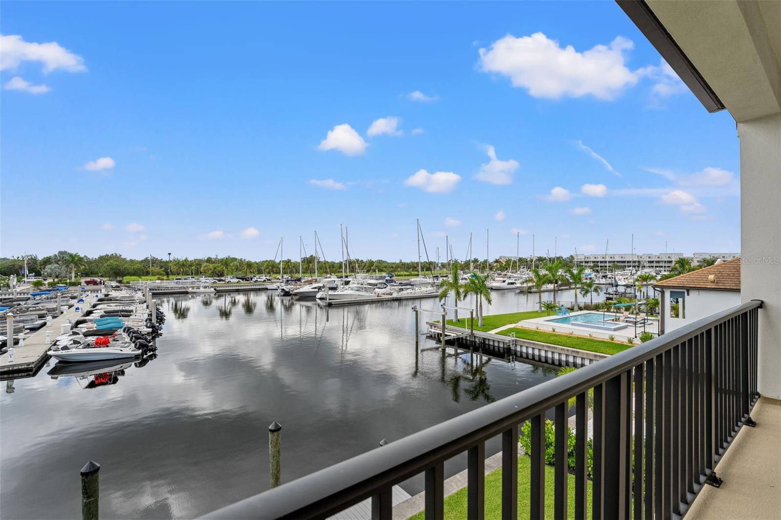 Upstairs private balcony with marina view