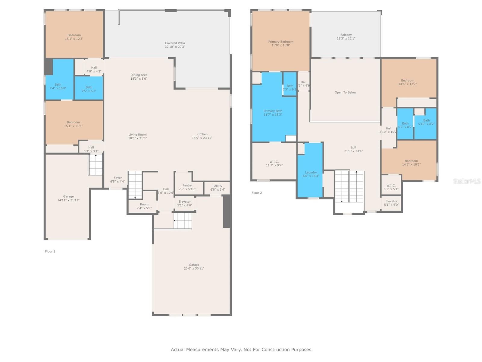 Floor plan (both levels)
