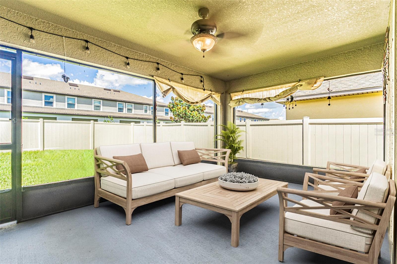 Porch virtually staged