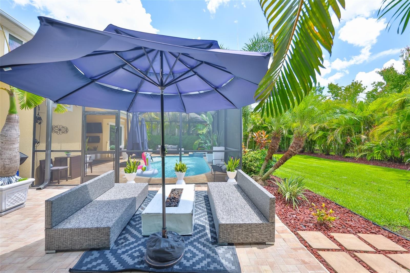 Patio outside screened area