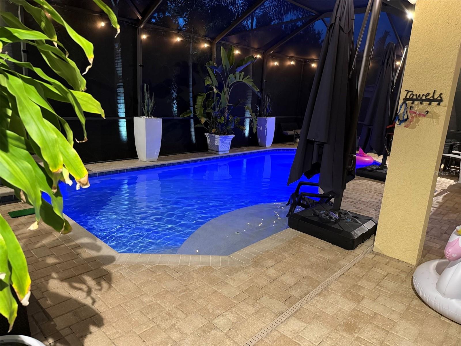 Pool at night