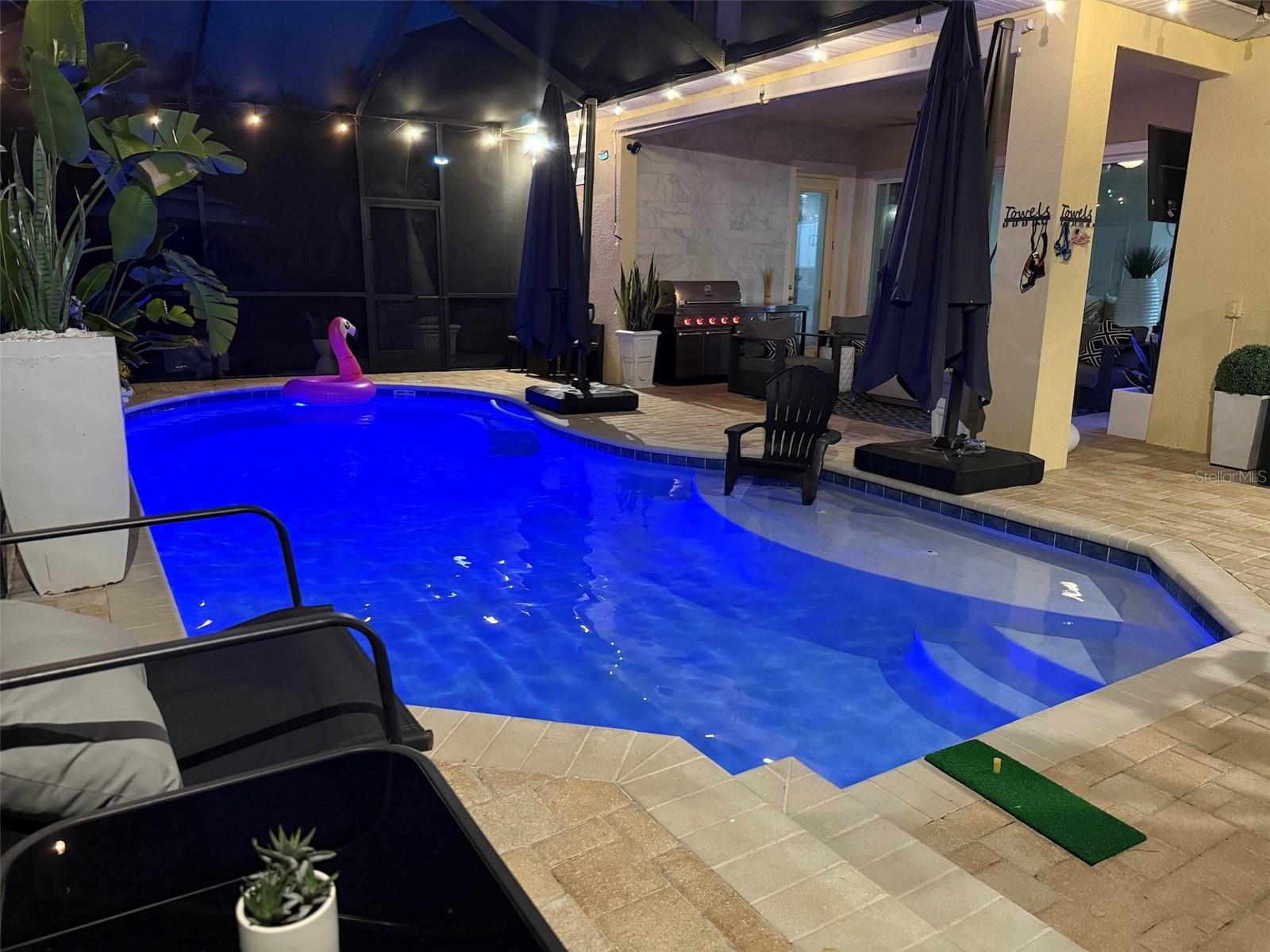 Pool at night