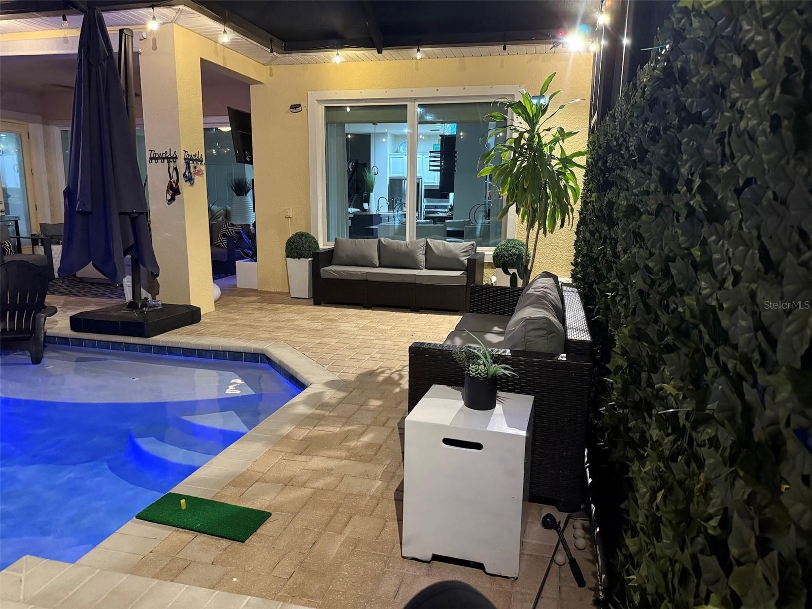 Pool at night