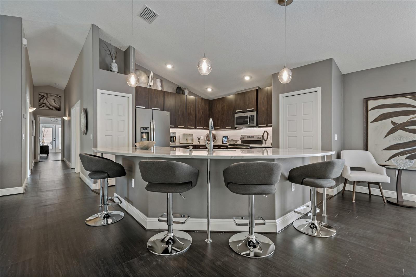 BEAUTIFULLY REMODELED KITCHEN ~ WITH CURVED ISLAND