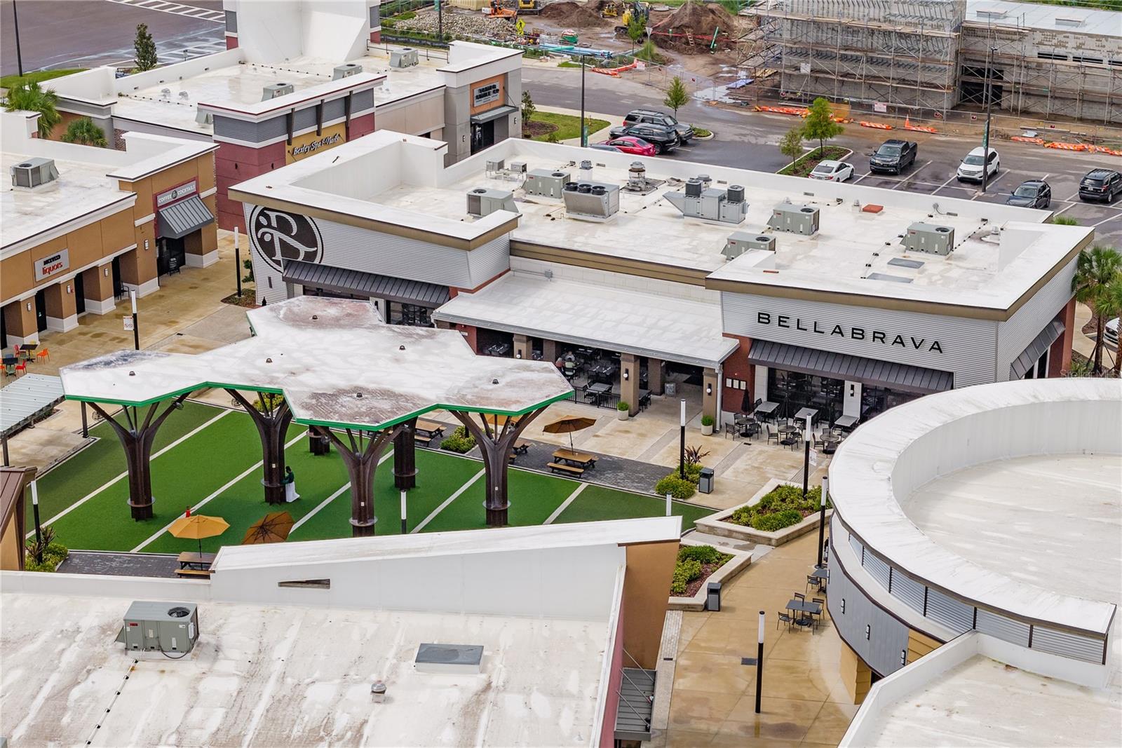 Restaurants and community space at The Hub