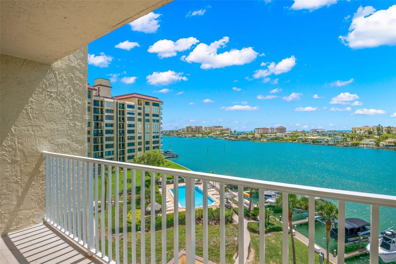 View from private balcony off of primary suite with views of the Gulf