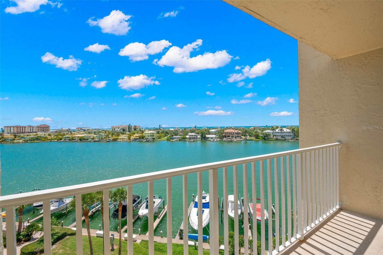 View from private balcony off of primary suite with views of the Gulf