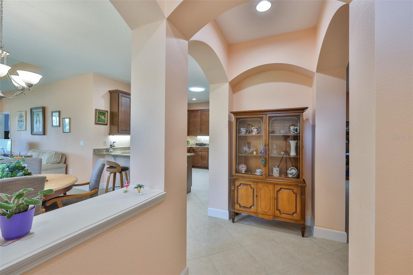Foyer; coat closet to right