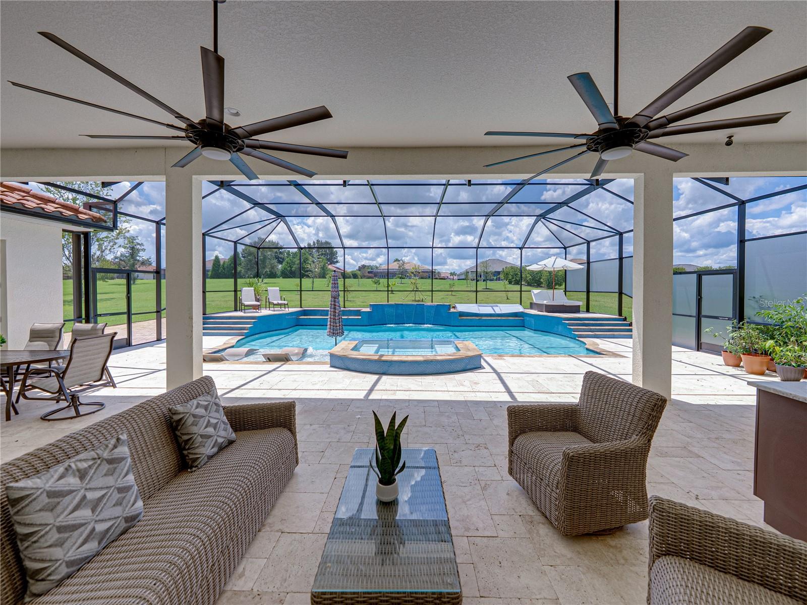 Backyard seating area