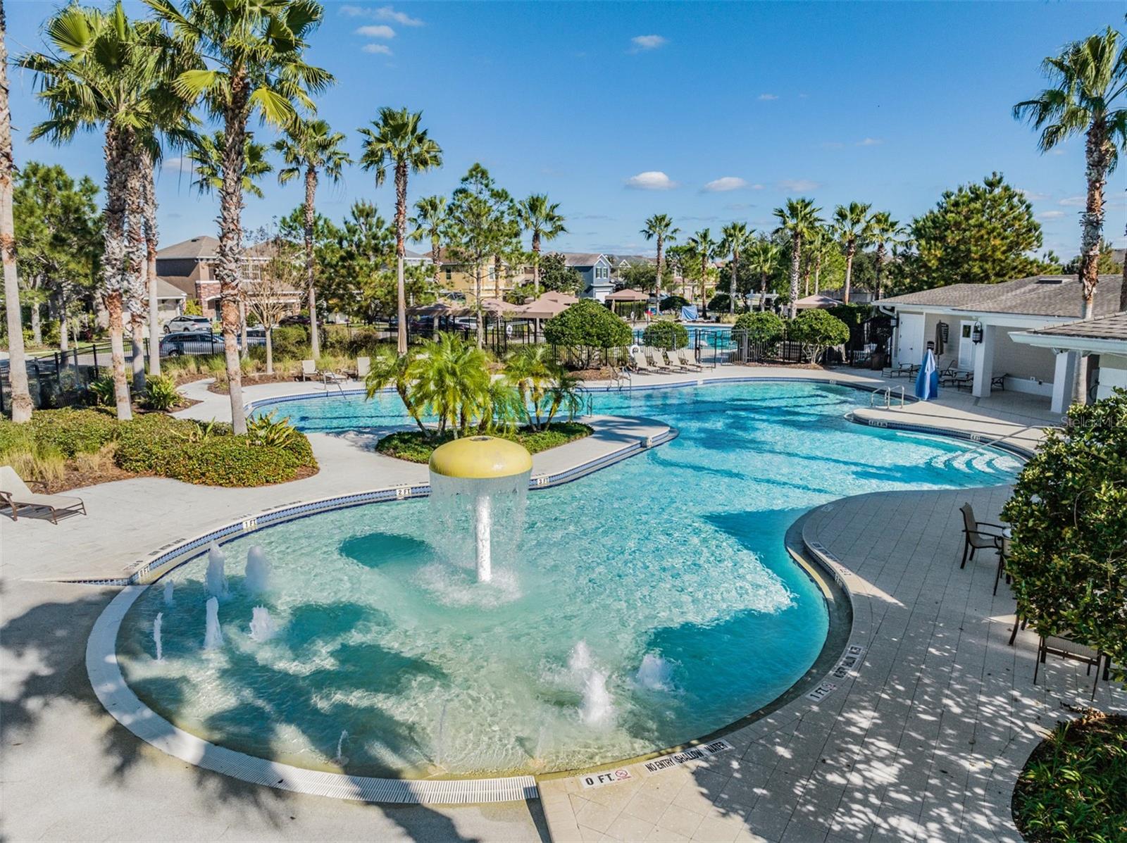 Zero entry pool area for enjoyable time in the sun