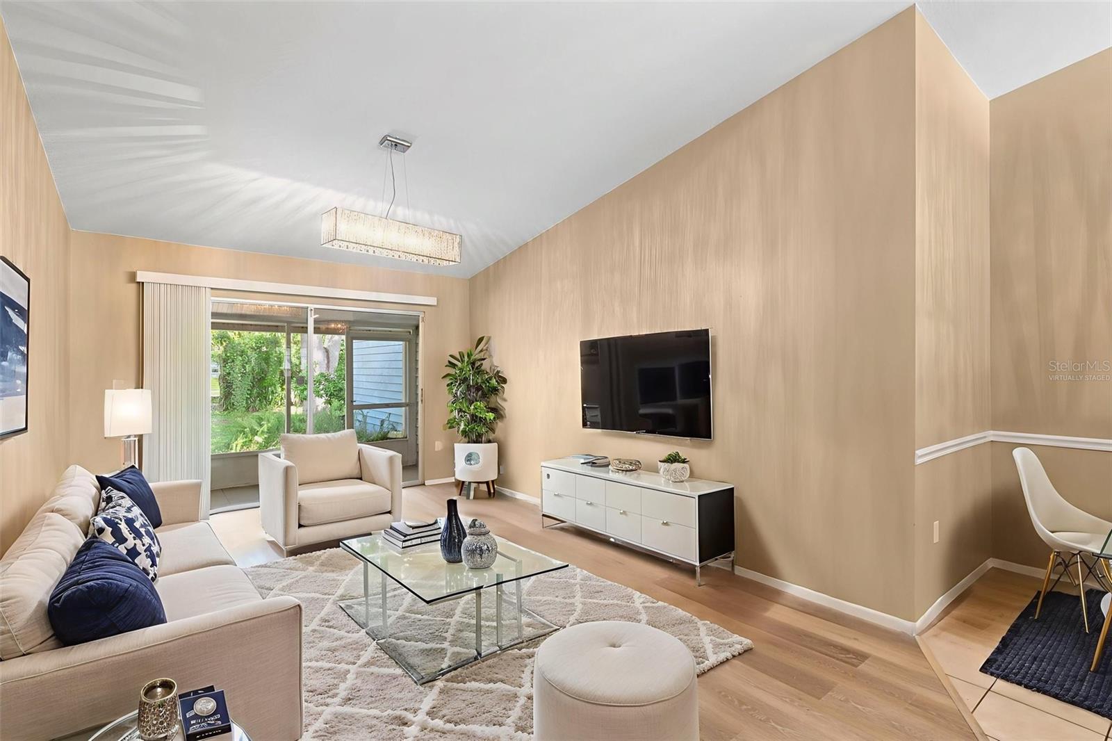 Virtually staged living room