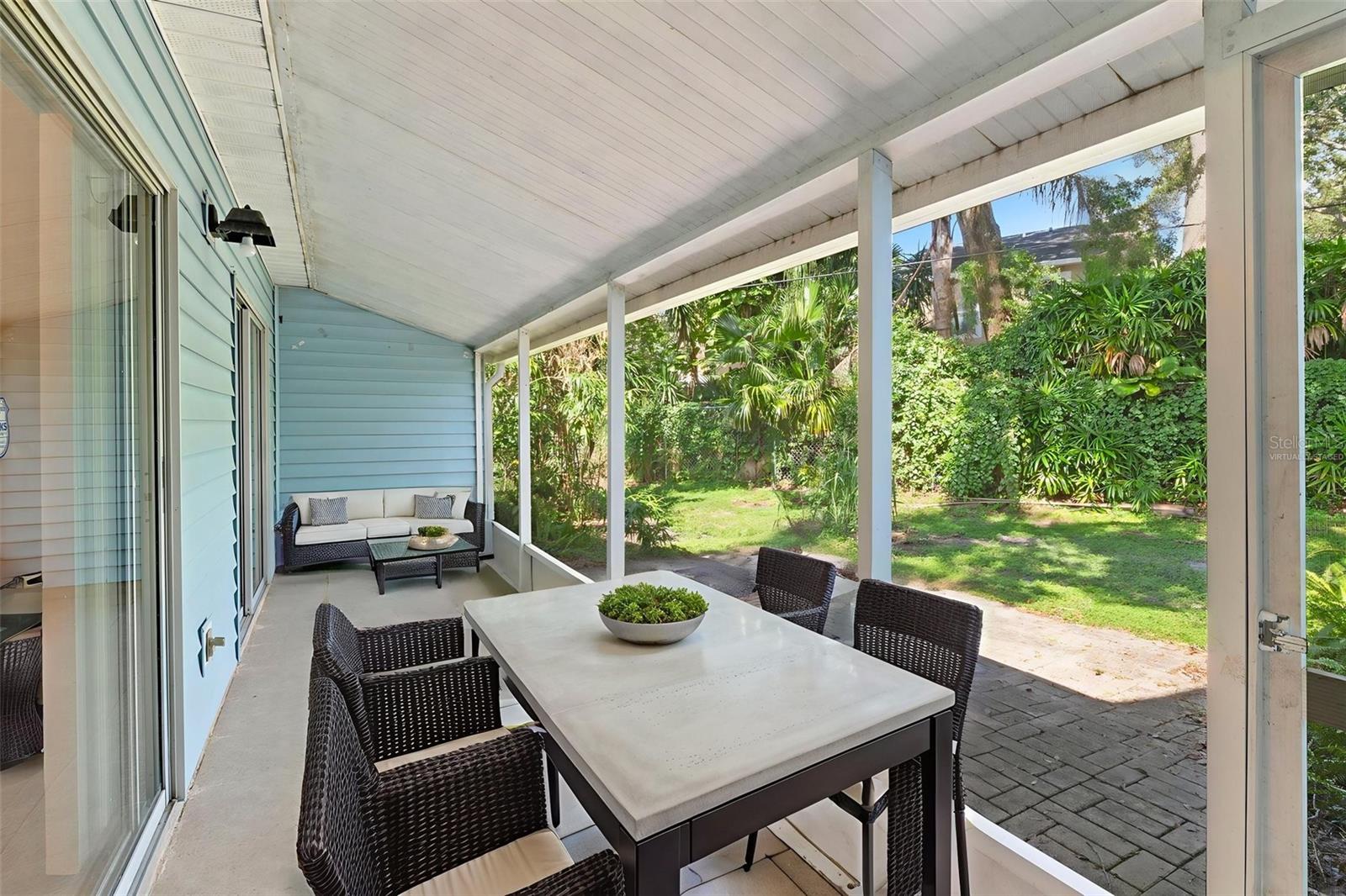 Virtually staged screened patio