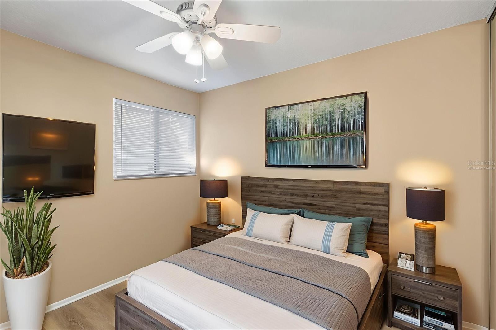 Virtually staged front bedroom