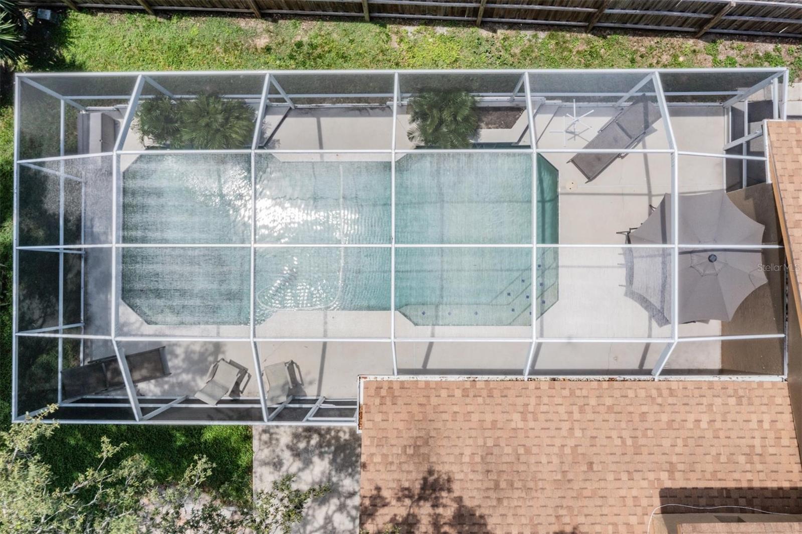Aerial view of the pool