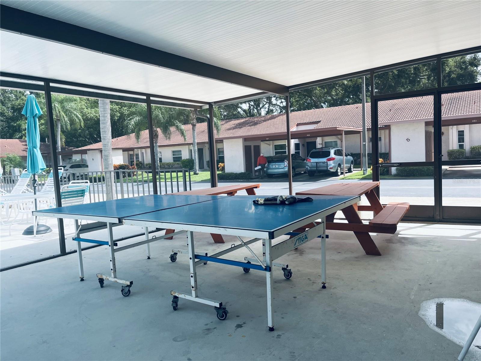 Screened Ping-Pong table Adjacent to Pool & with Picnic Tables!