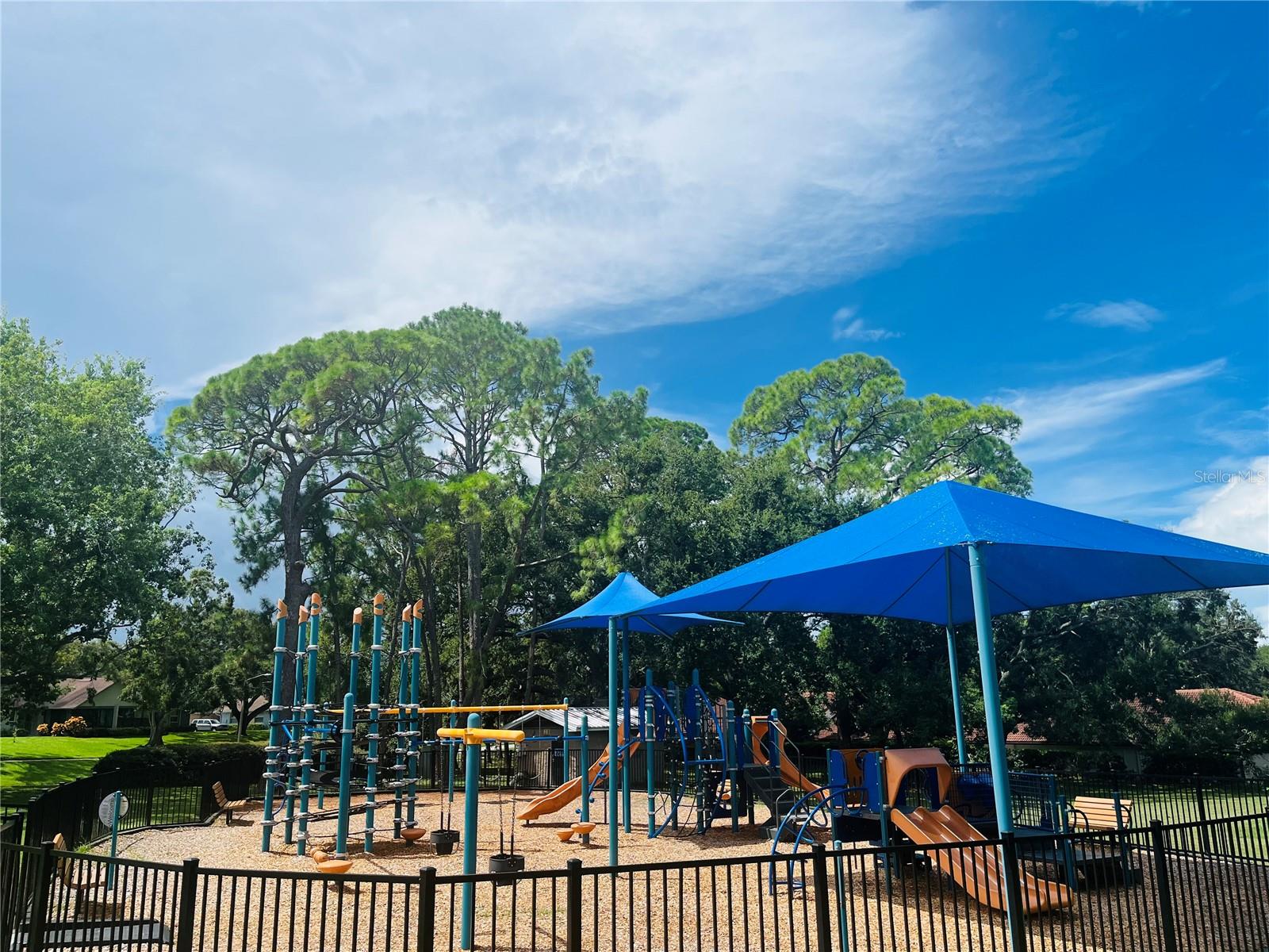 Brightly colored playground with 2 sections!