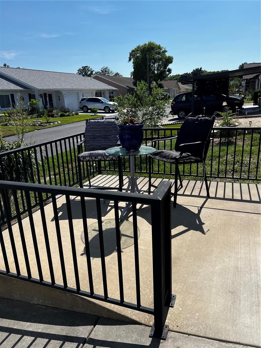 Fenced Patio with street view