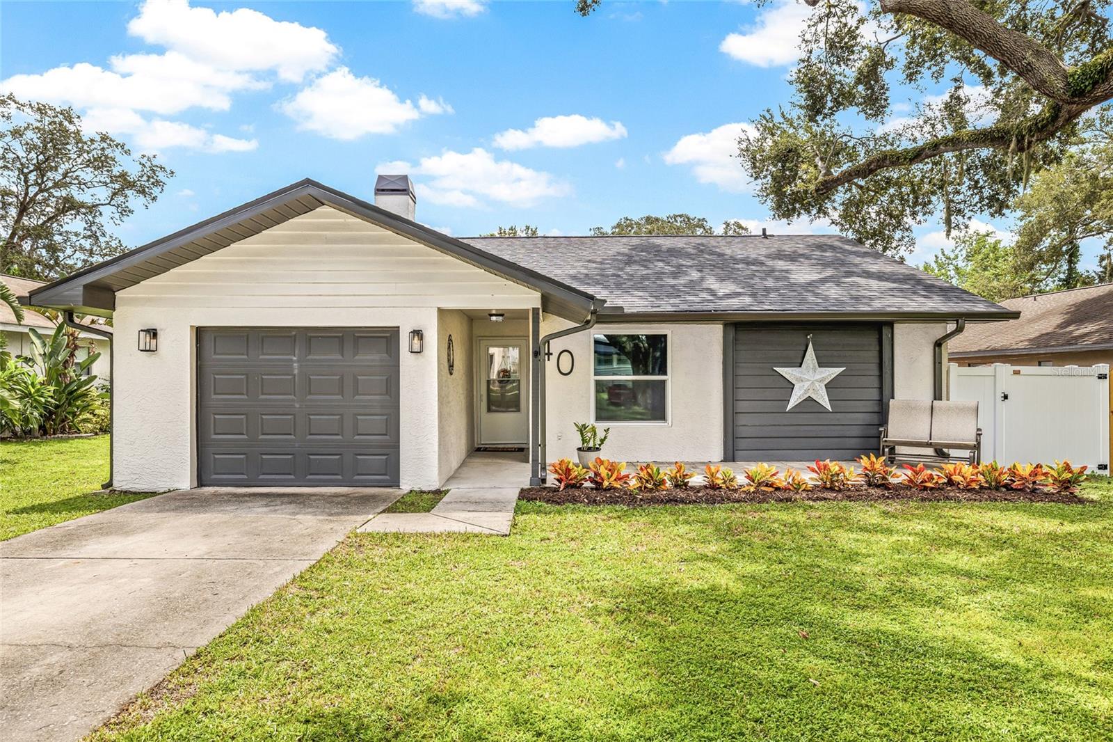 Front view with garage