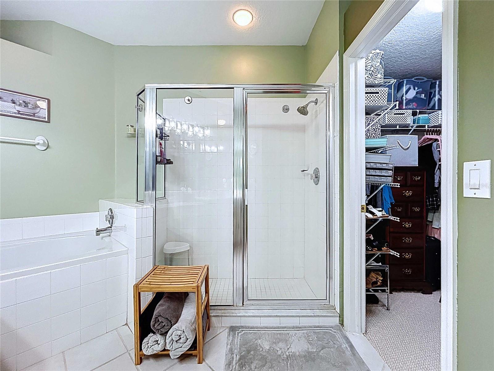 Primary bath with separate shower & garden tub
