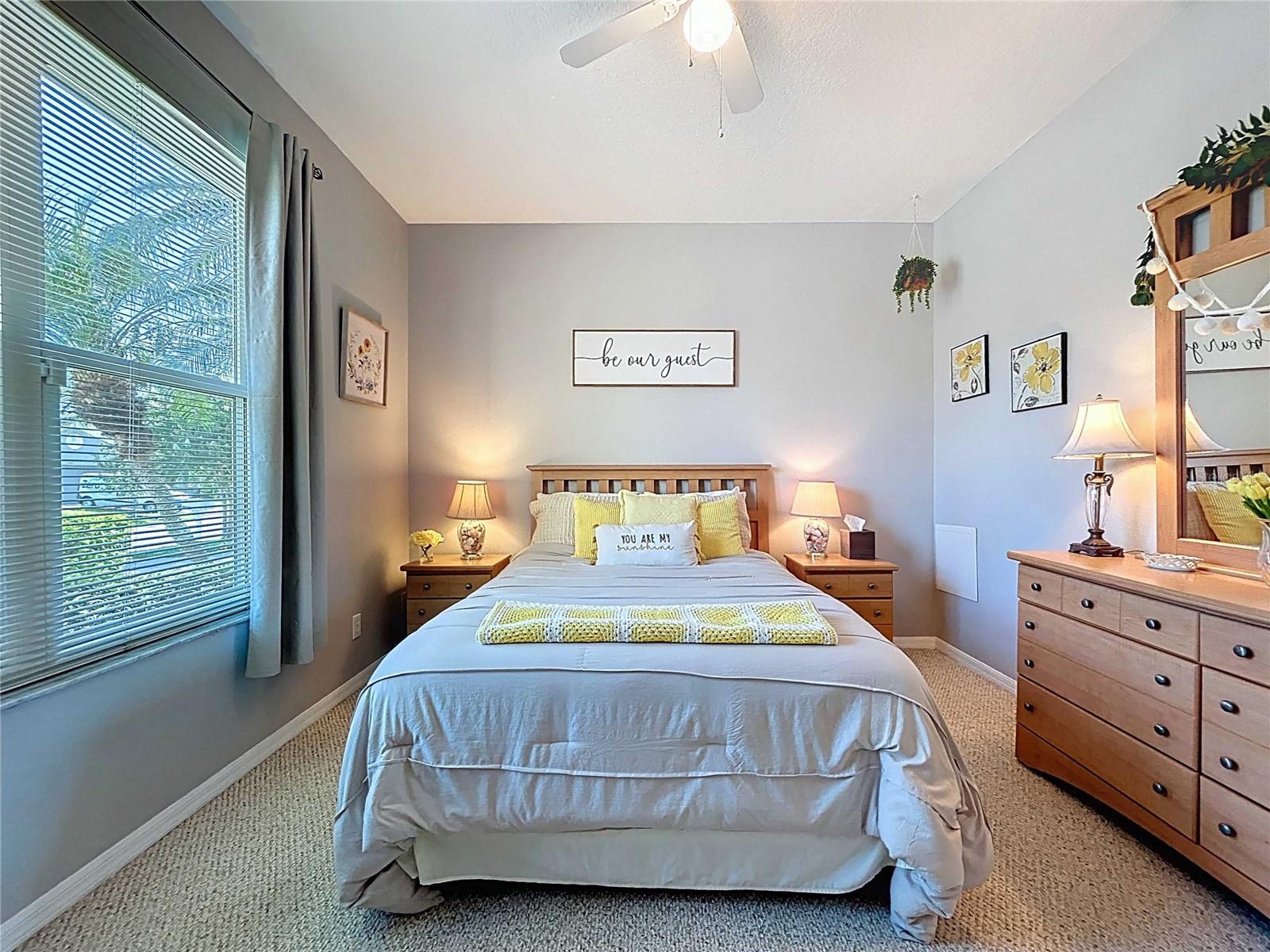 Bedroom #2 featuring berber carpet