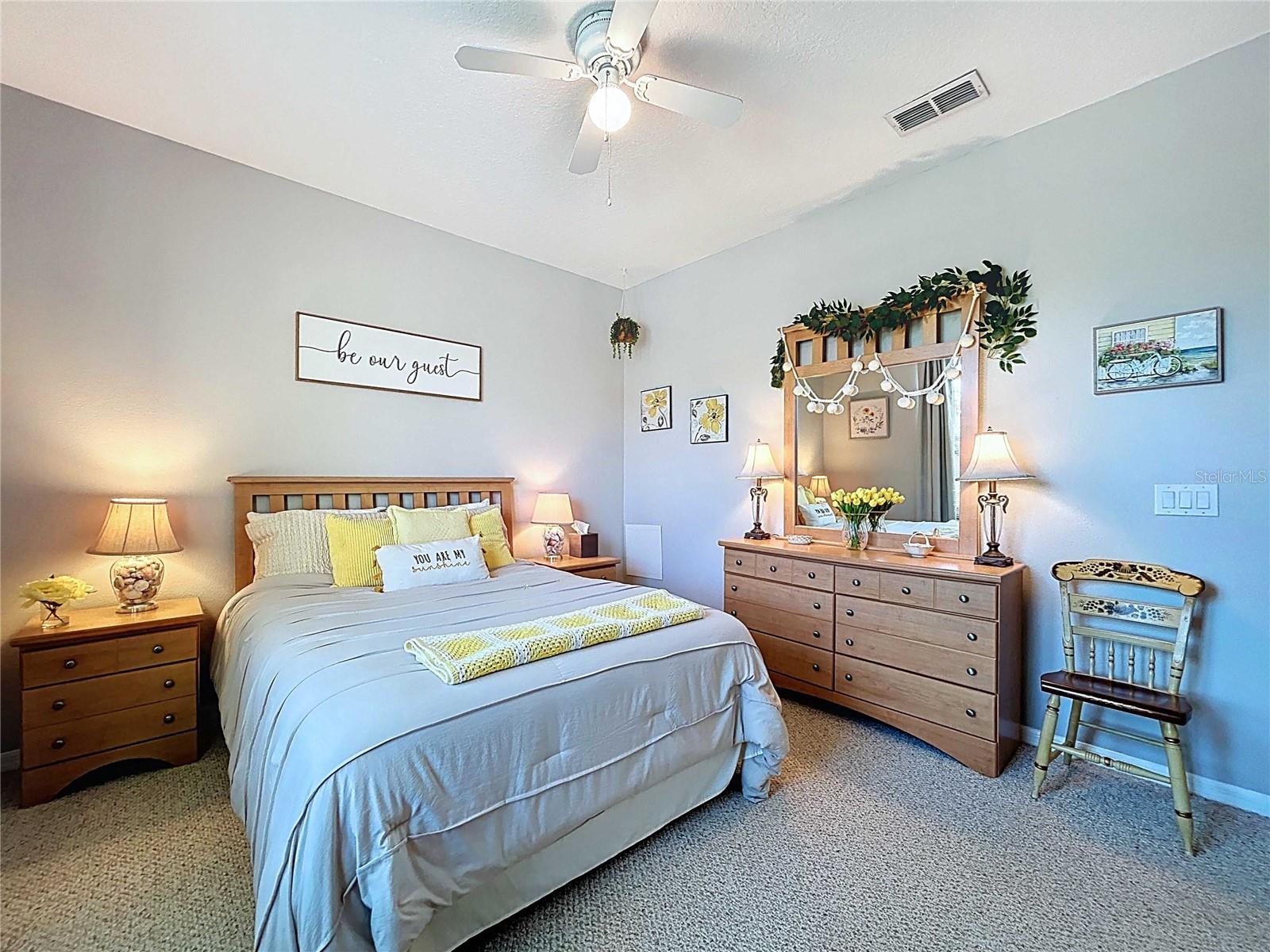 Bedroom #2 featuring berber carpet