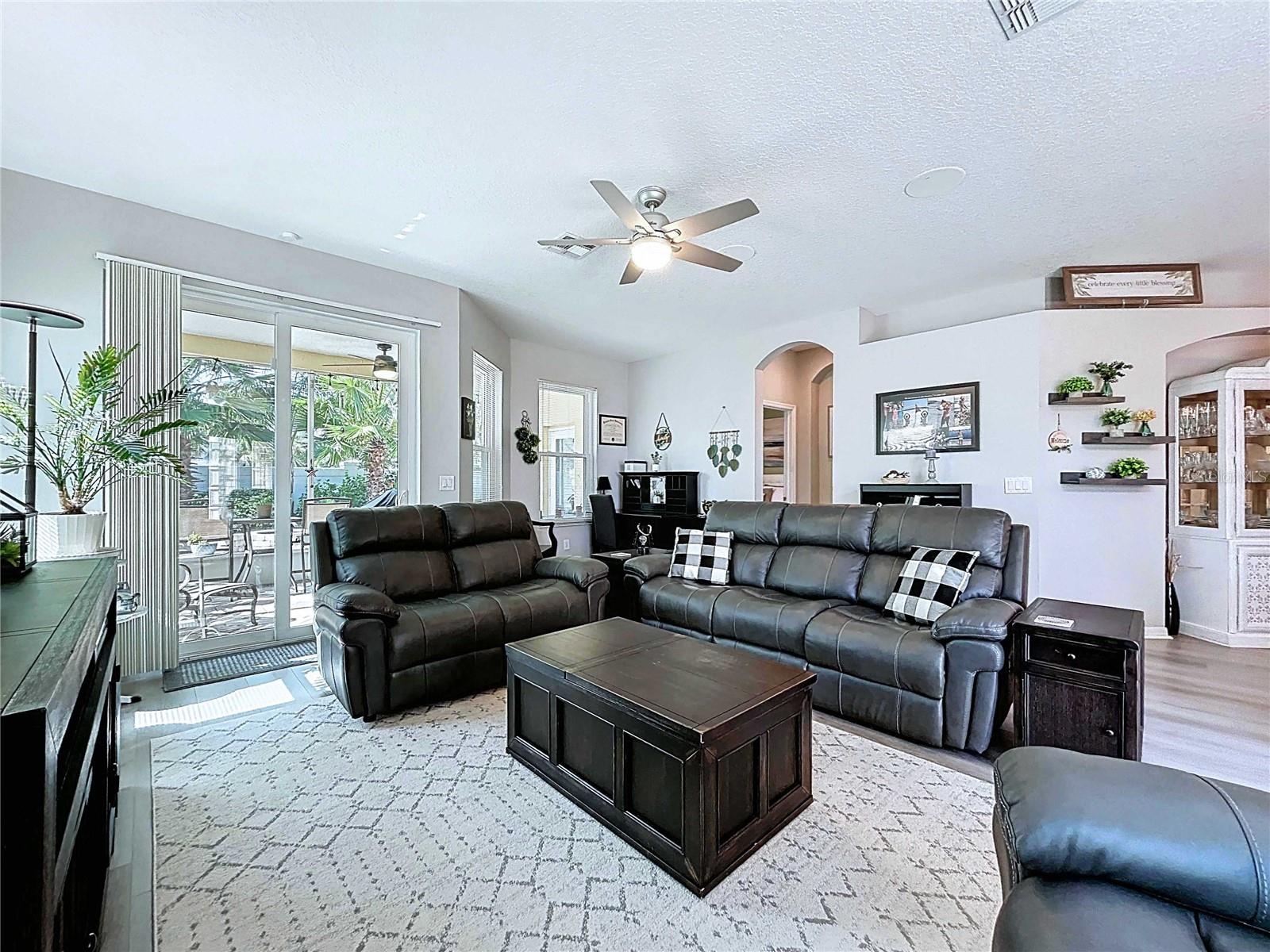 Great room looking towards slider & lanai