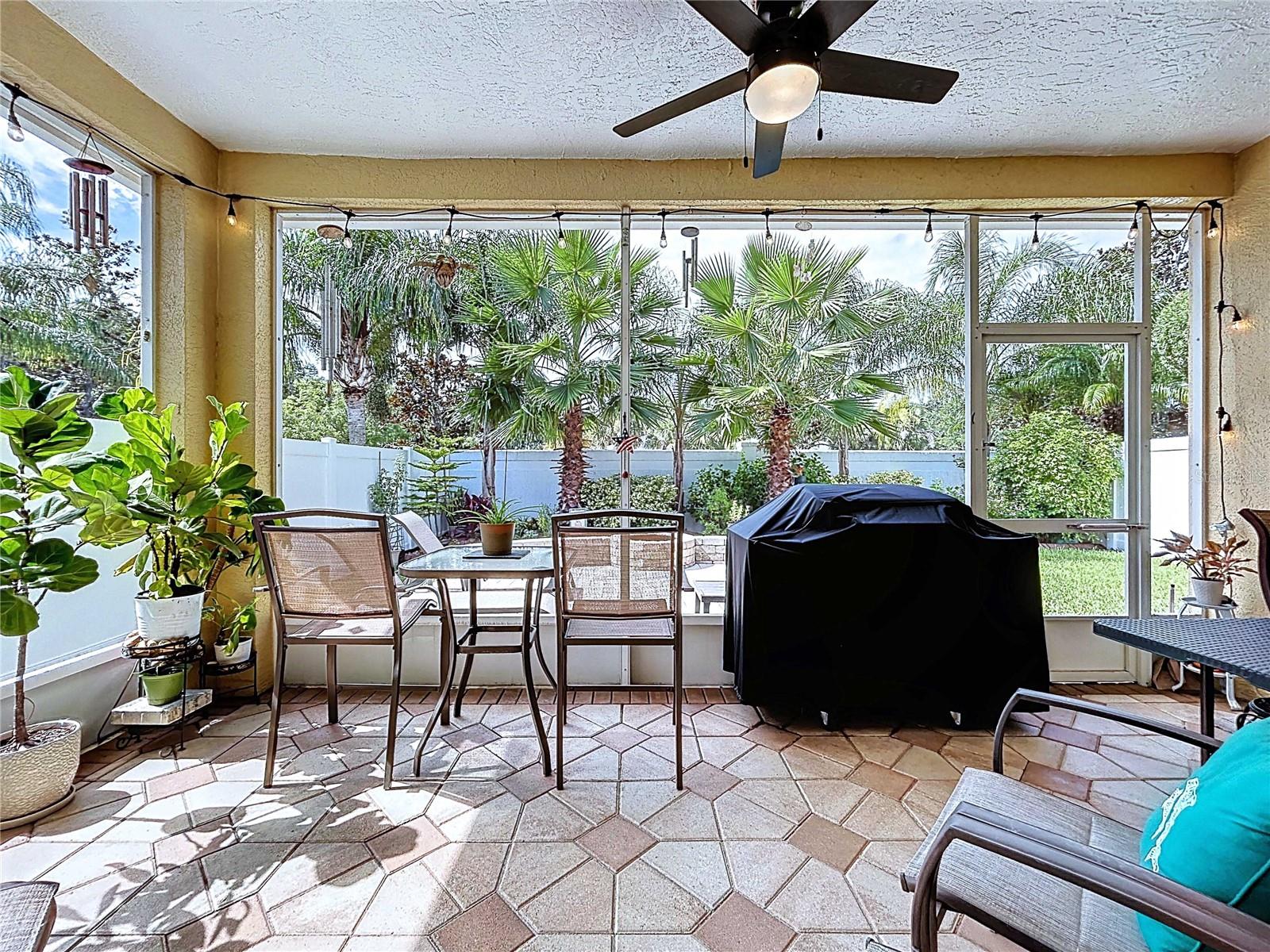 Screened-in, covered lanai