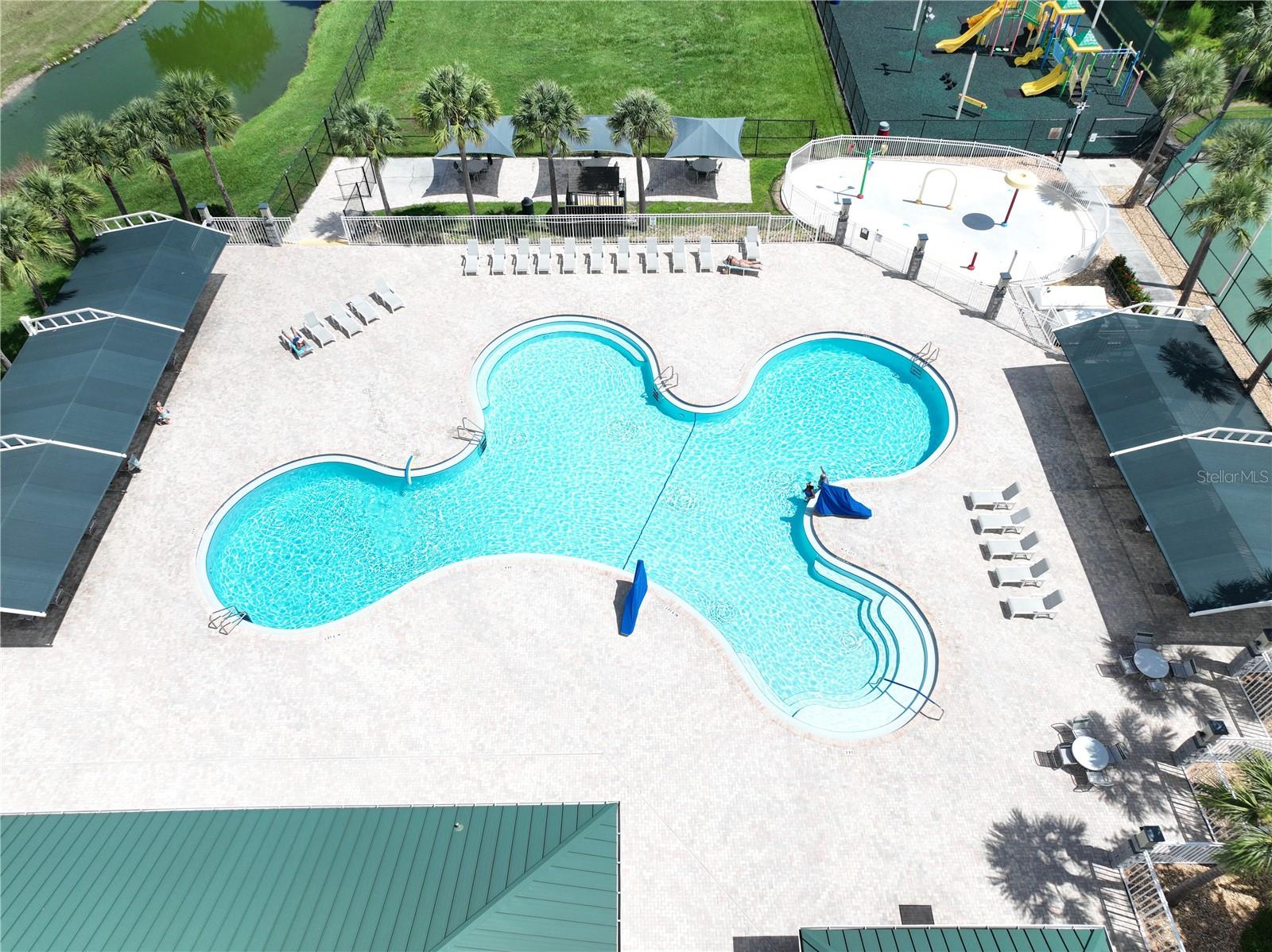 Overhead shot of pool